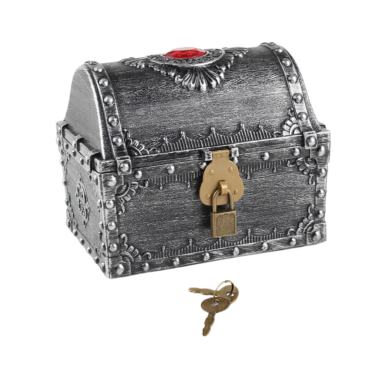 MERISHOPP®Treasures Collection Storage Box Props Pirate Treasure Chest for Kids Prizes Ancient Argent|Home & Garden | Kids & Teens at Home | Furniture |1 Treasure Chest-image-17