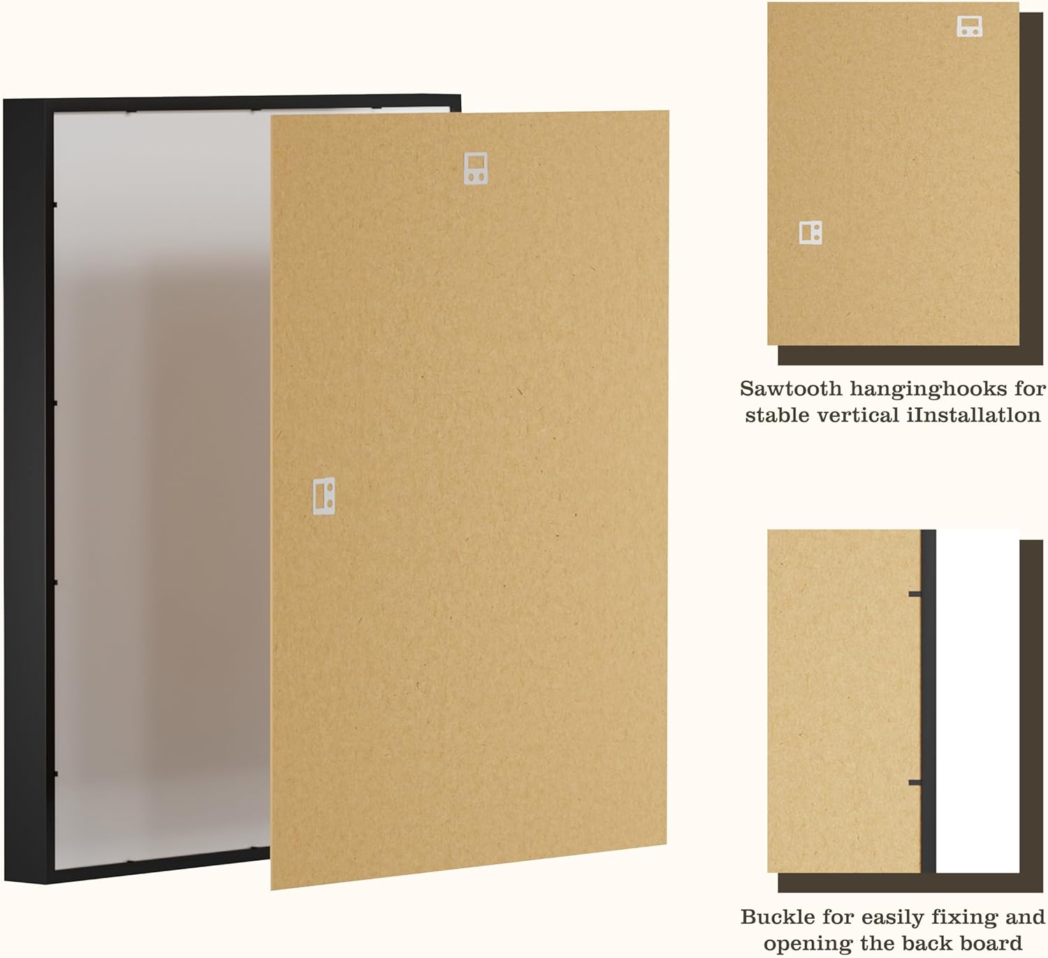 16x20 Shadow Box Frame Display Case with Real Glass, 3D Picture Frame for Memorabilia, Crafts, Photos, Wedding (Black)