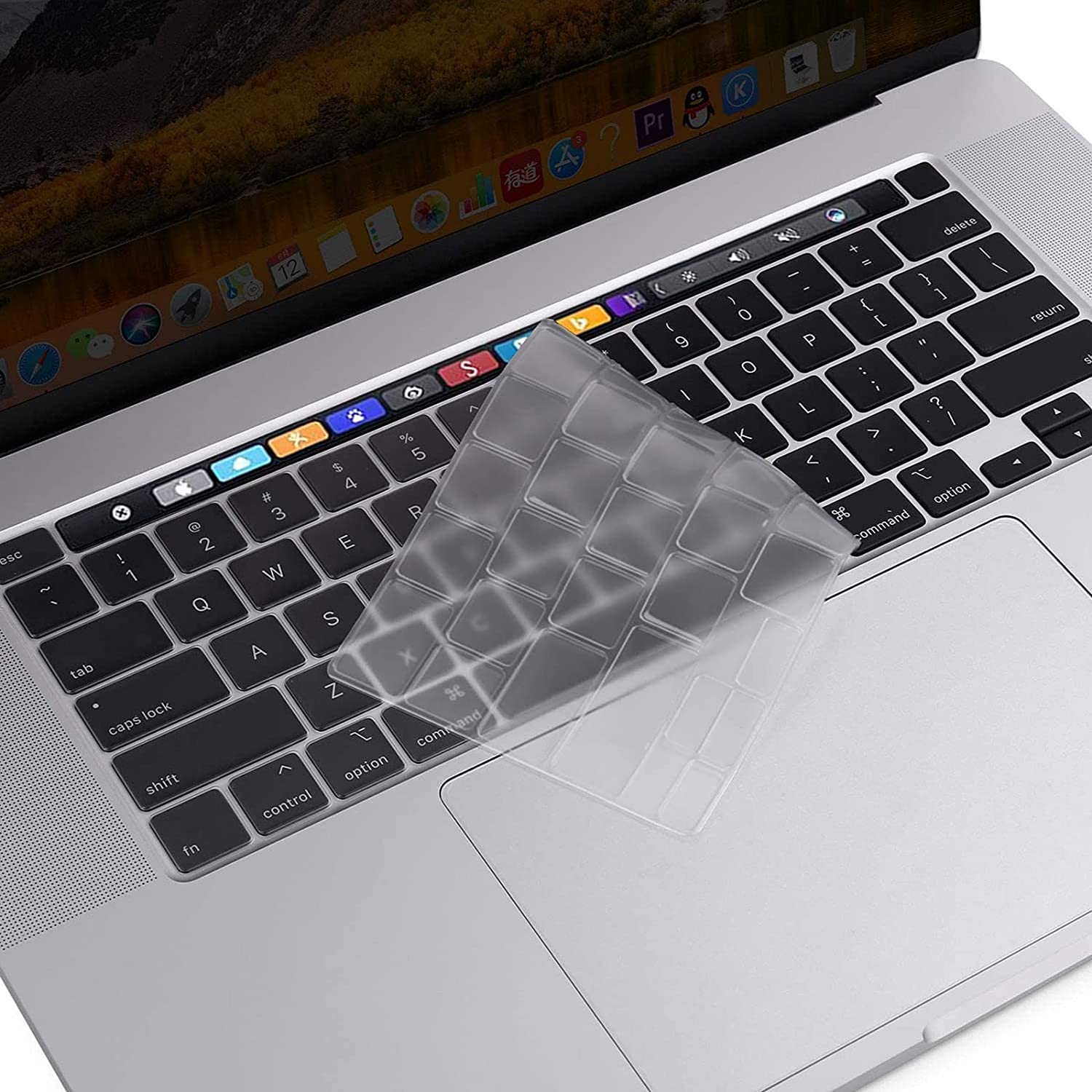 Silicone Keyboard Cover Compatible with MacBook Pro 13 inch M2 2022, 2021 2020 M1 A2338 A2289 A2251 & Compatible with MacBook Pro 16 inch 2020 2019 A2141 Touch ID (TPU)-image-6