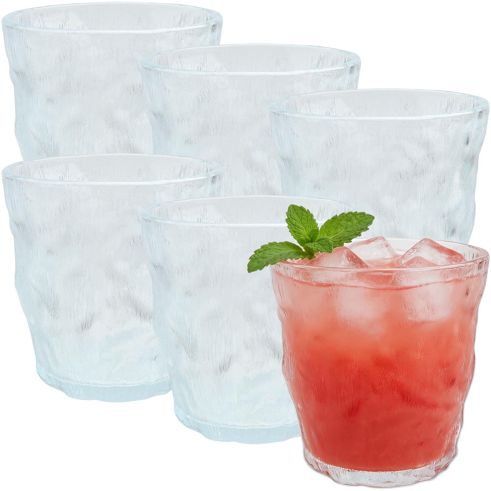 Vasos de agua de 270 ml estilo vintage para bebidas variadas y combinados de cóctel