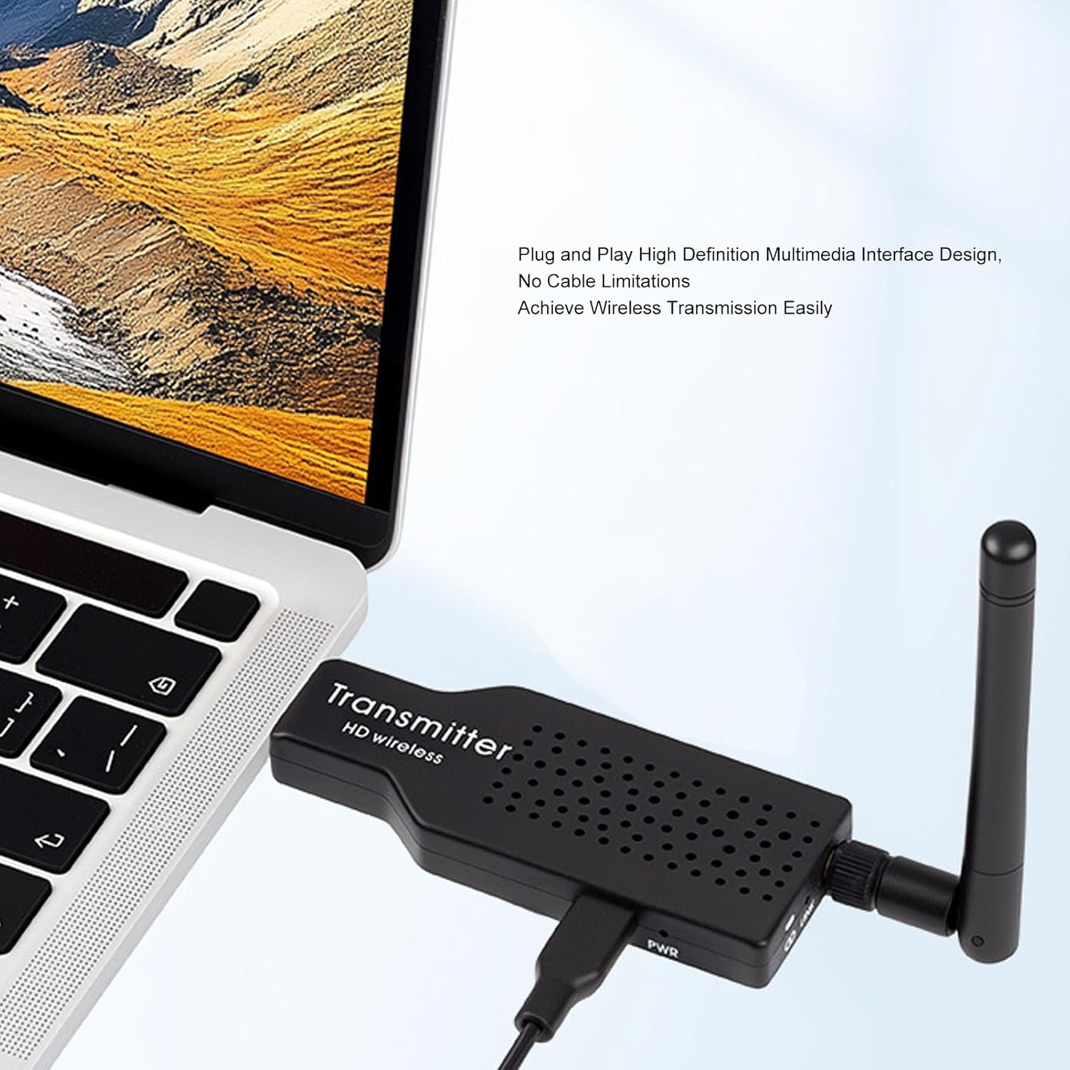 Yoidesu Wireless HDMI Transmitter and Receiver, 1080P 60Hz 5.8G Streaming Video Extender with 50M Transmission Range for Laptop TVs Monitors PC