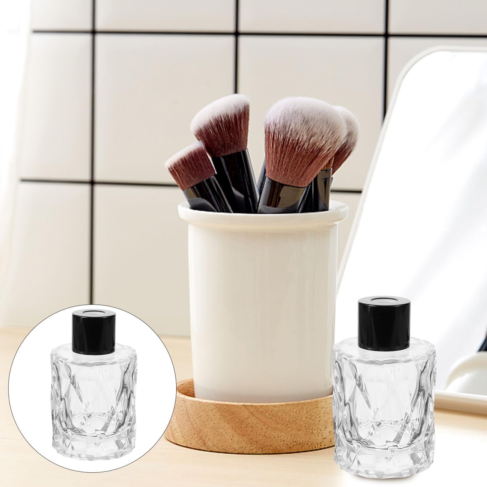 OUNONA 4 Pezzi Bottiglie di Diffusore Aromi in Vetro per Profumi e Oli Essenziali, Stile Raffinato e Unico Aspetto Semplice, per Decorazione Casa e Cucina