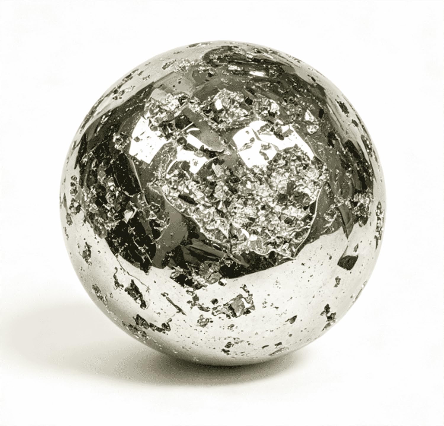Natural Pyrite Stone Sphere Feng Shui Crystal Ball Figurine Sculpture