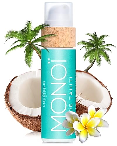 COCOSOLIS MONOI - Acelerador de loción para cama bronceadora - Aceite de bronceado orgánico con vitamina E y monoi de Tahití - Loción bronceadora