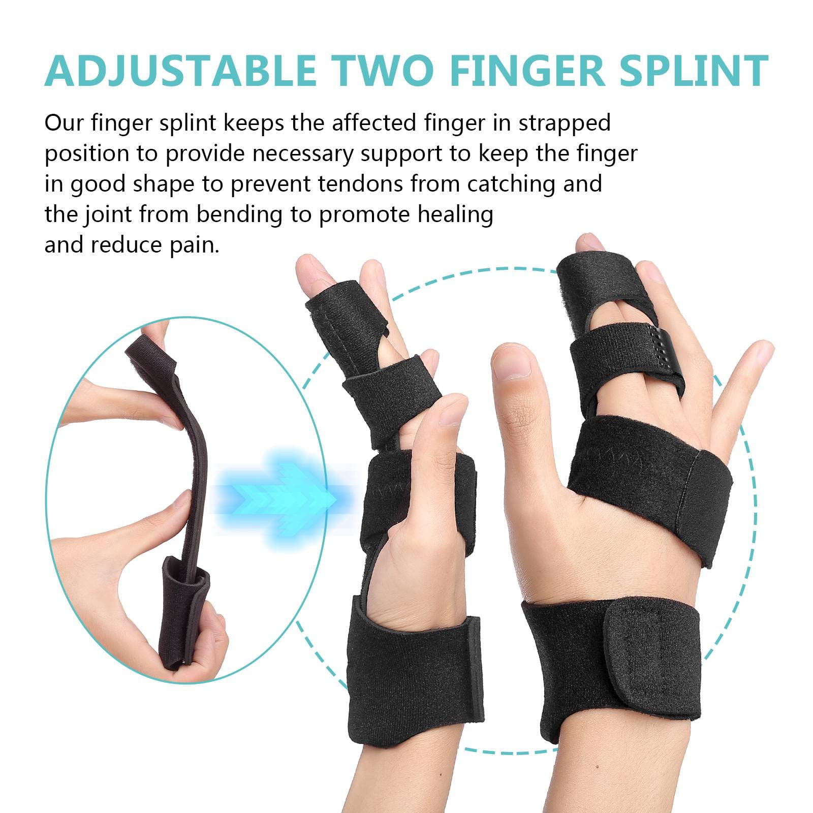 Buy 2 Finger Splint Trigger Finger Splint, Adjustable Two Finger Splint