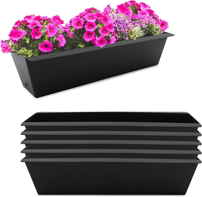 Macetero para palés europeo, 6 unidades, plástico color antracita