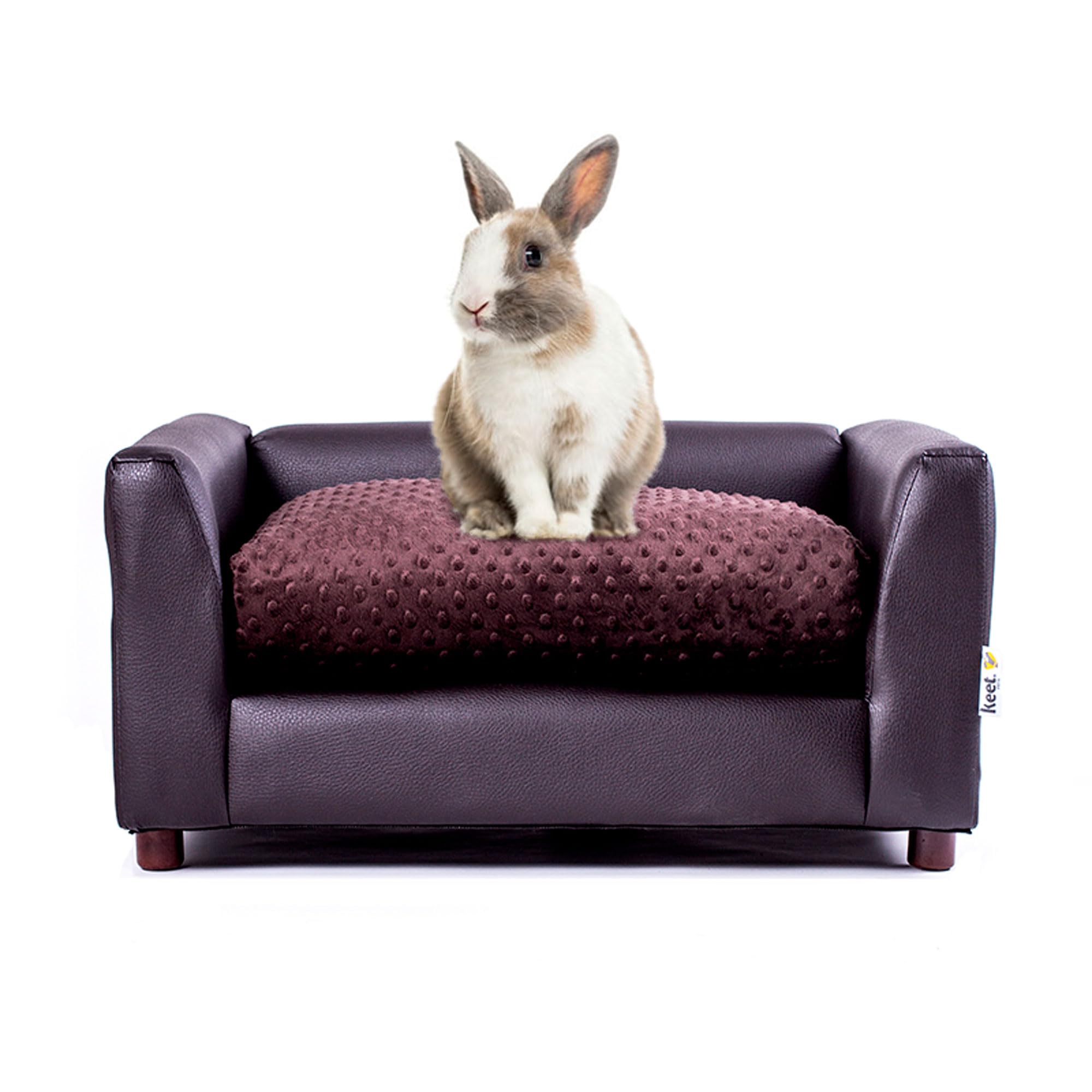Keet Fluffy Deluxe Pet Bed Sofa Chocolate Small