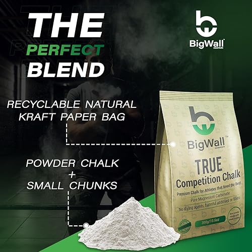 Miniatura 6 de BigWall True Competition - Polvo de tiza de 10.6 onzas, grado prémium para un mejor agarre y rendimiento, carbonato de magnesio 100% puro, perfecto