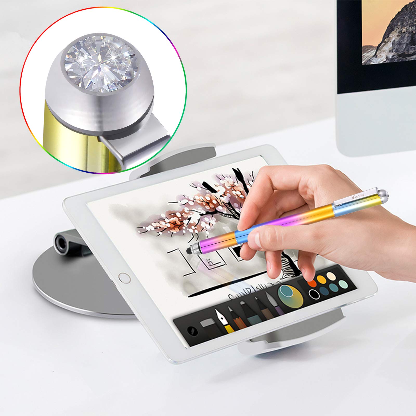 Amazon | 静電容量式スタイラスペン、4イン1、高感度、高精度タッチ