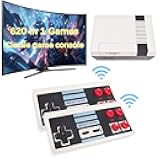 Classic Retro Game Console Built 621Classic Video Games,Av Output Handheld Game System with Dual Wireless Controllers,Plug and Play.