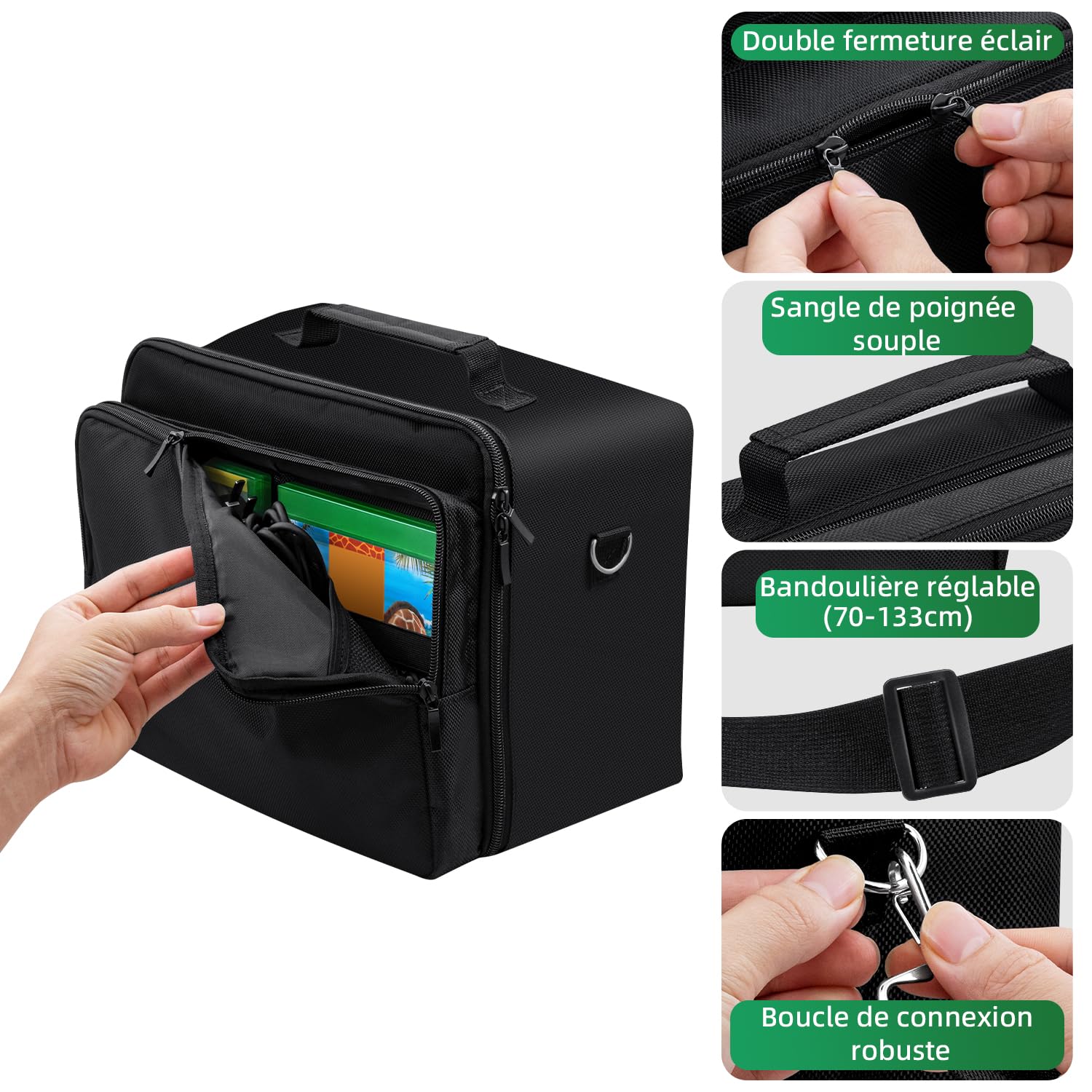 Mcbazel Étui de Protection pour Xbox Series X, étui de Transport pour Console Xbox Series X, Manette, câbles et Autres Accessoires, Noir , Étui de Transport