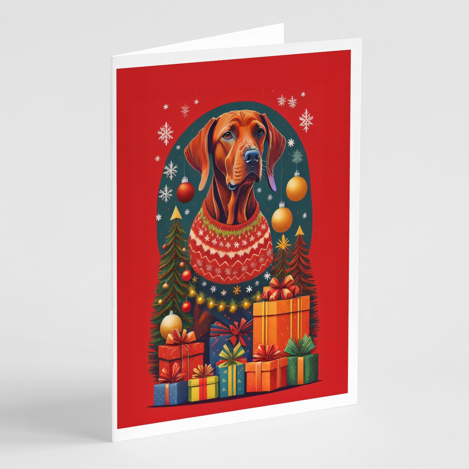 Caroline's Treasures DAC3147GCA7P Fawn Pug Holiday Christmas Greeting Cards Pack of 8 Blank Cards with Envelopes Whimsical A7 Size 5x7 Blank Note Cards