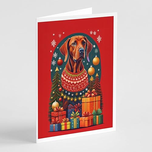 Miniatura 7 de Caroline's Treasures DAC3163GCA7P - Tarjetas de felicitación navideñas de Husky siberiano, paquete de 8 tarjetas en blanco con sobres, tamaño A7, 5