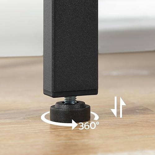 Vista 8 de HOOBRO Mesa auxiliar, mesa lateral rústica simple con estante de almacenamiento de 3 niveles, mesita de noche estrecha para espacios pequeños, fácil