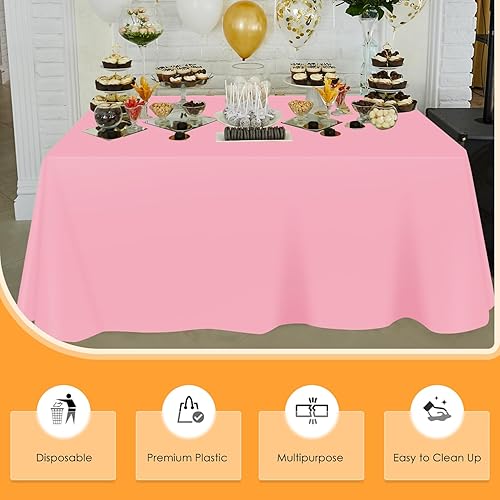 Miniatura 48 de Rollo de mantel de plástico desechable blanco de 54 x 100 pies, mantel de plástico con caja cortadora, mantel desechable cortado a medida