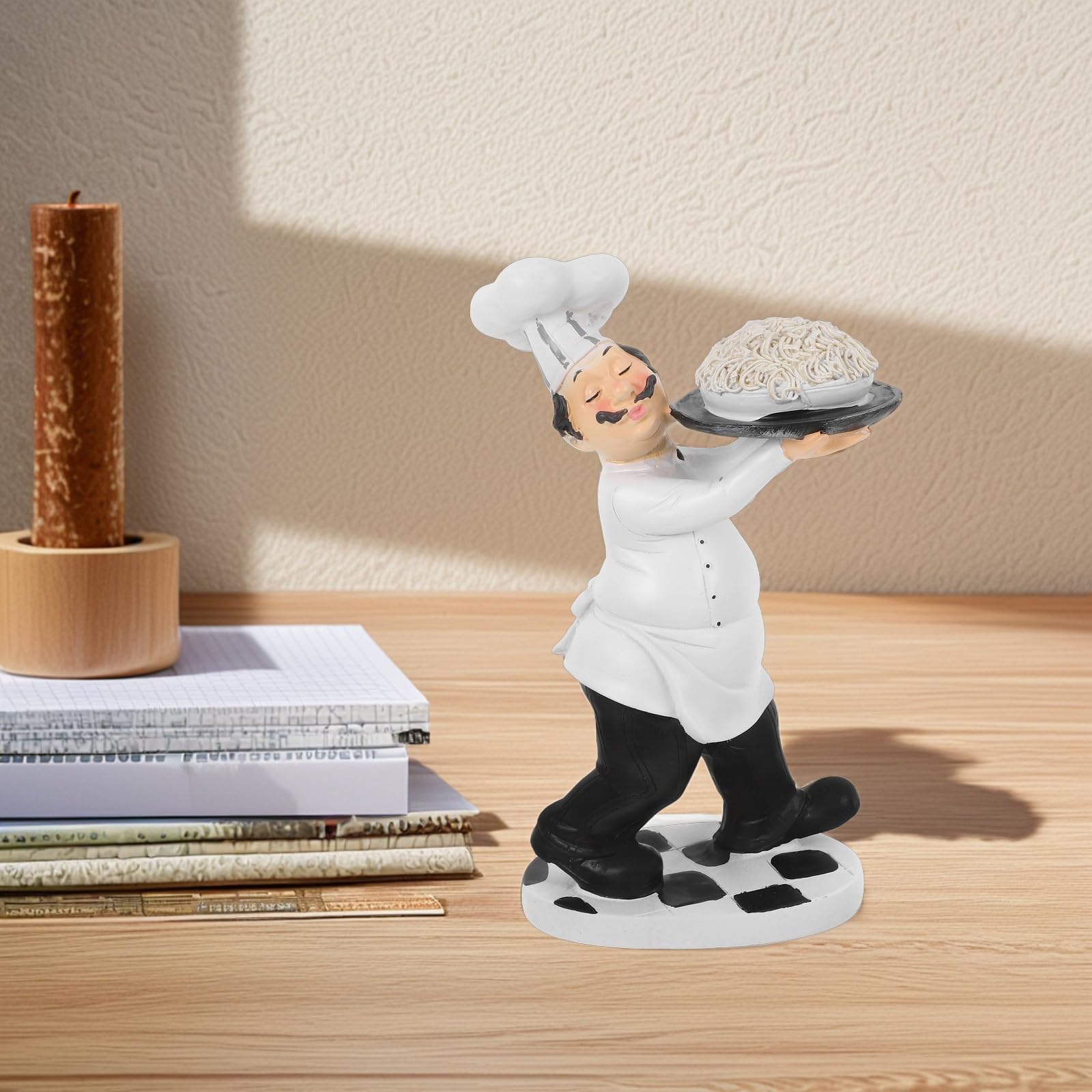 ifundom Statuetta in Resina Chef Ramen Decorazione Cucina Ornamento da Chef per Casa Ristorante Bar Bistrot Tavolo