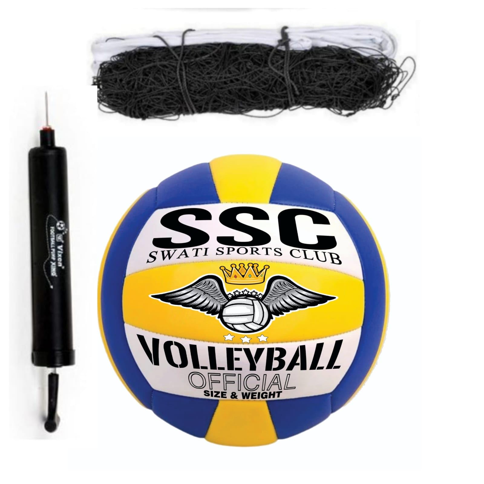 SSC Latest Volleyball Size-4 with Nylon net and air Pump Official Size and Weight (Pack of 1) (B0C8T2WHG1) Amazon Price History, Amazon Price Tracker