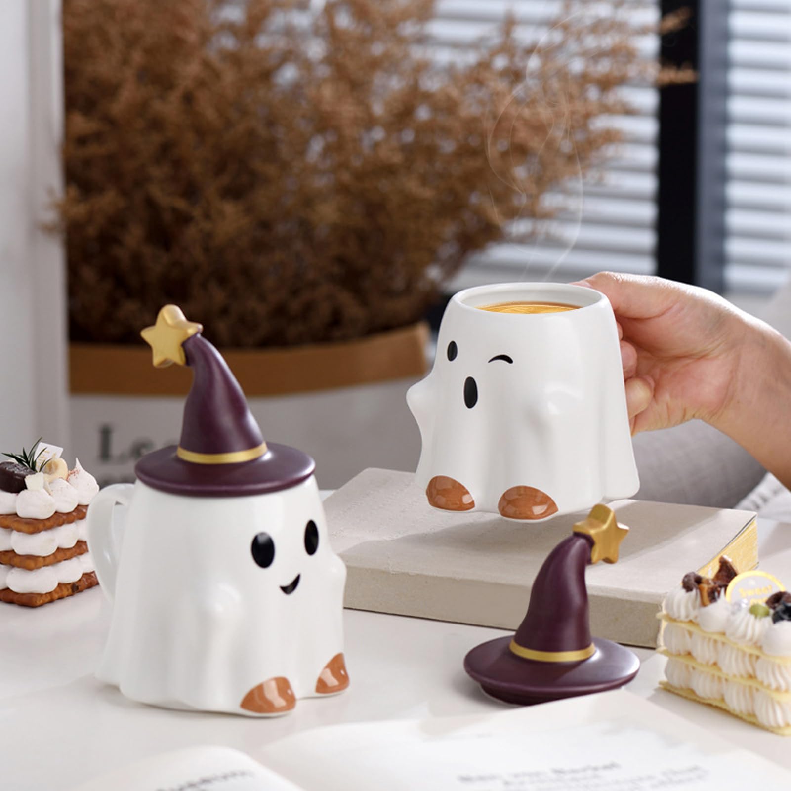 Halloween Hexen-Glastasse 473 Ml – Mit Deckel & Strohhalm, Gruselig-süßes Geschenk