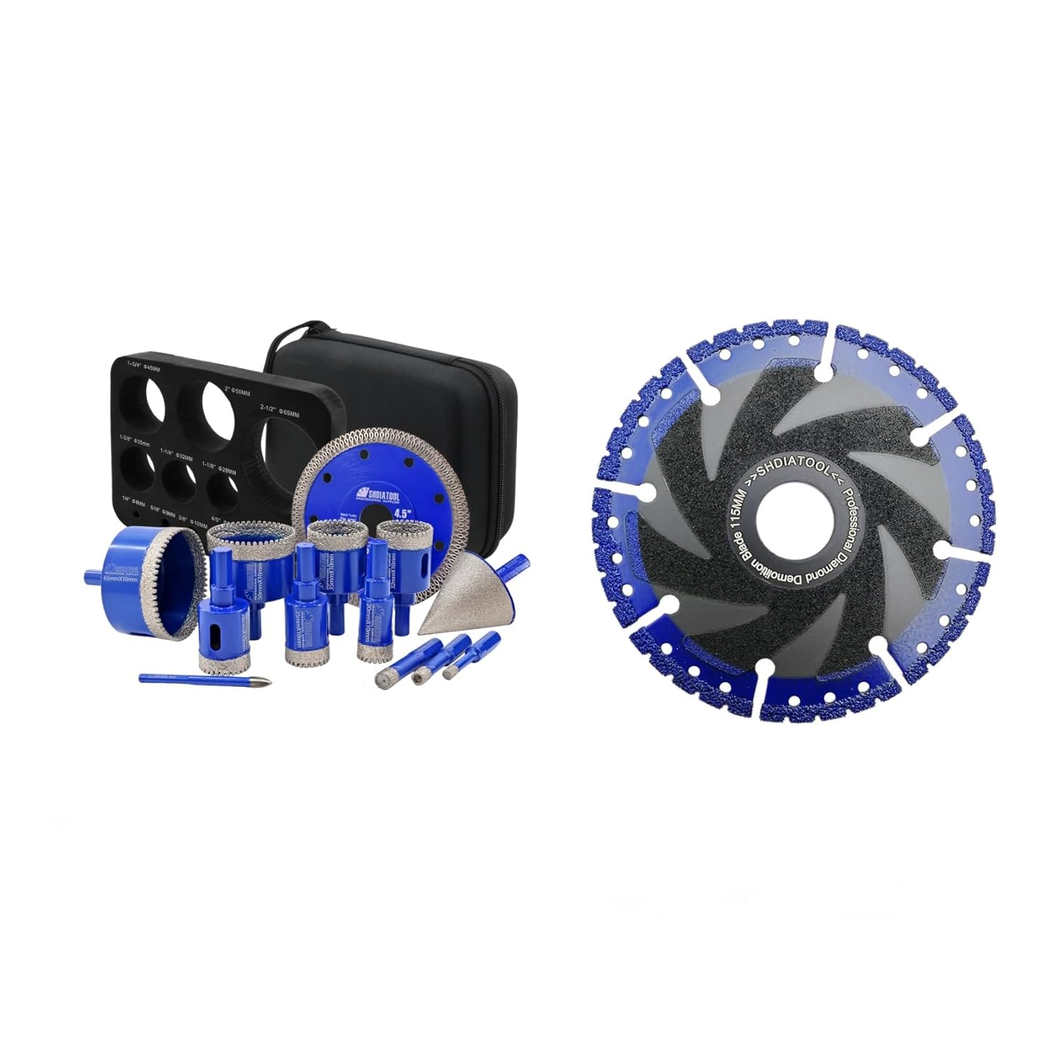 SHDIATOOL Diamond Drill Bits Kit - Core Bits Hole Saw Sets,Mould Guide for Drilling Porcelain Tile Marble Ceramic Granite with Hollow EVA Guide Jig