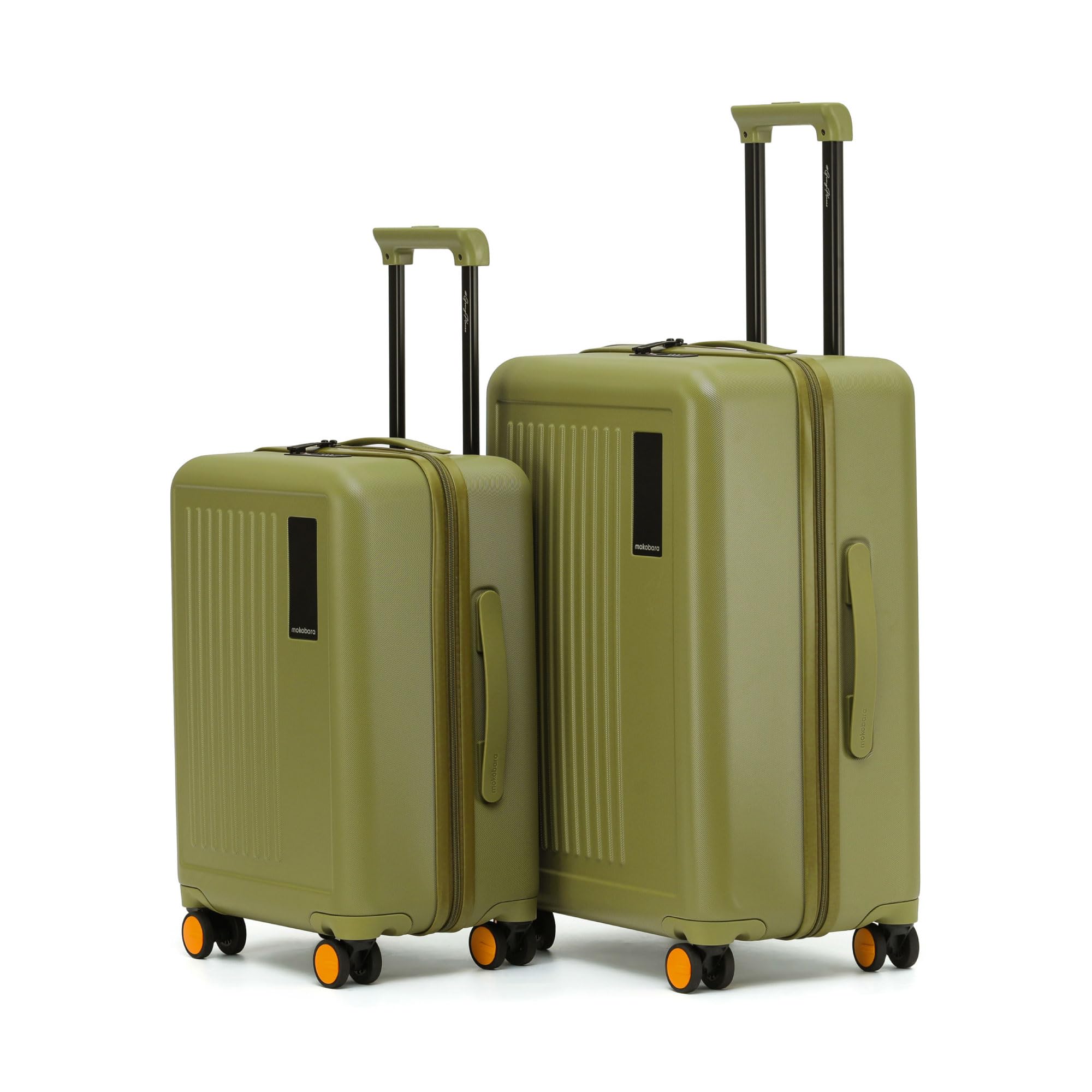 MOKOBARA The Transit Luggage Set of 2 | Cabin & Check-in Suitcases | 40L & 65L Capacity | Polycarbonate Hardshell | TSA Lock & Silent Wheels | For Travel | Green | So Matcha 2.0