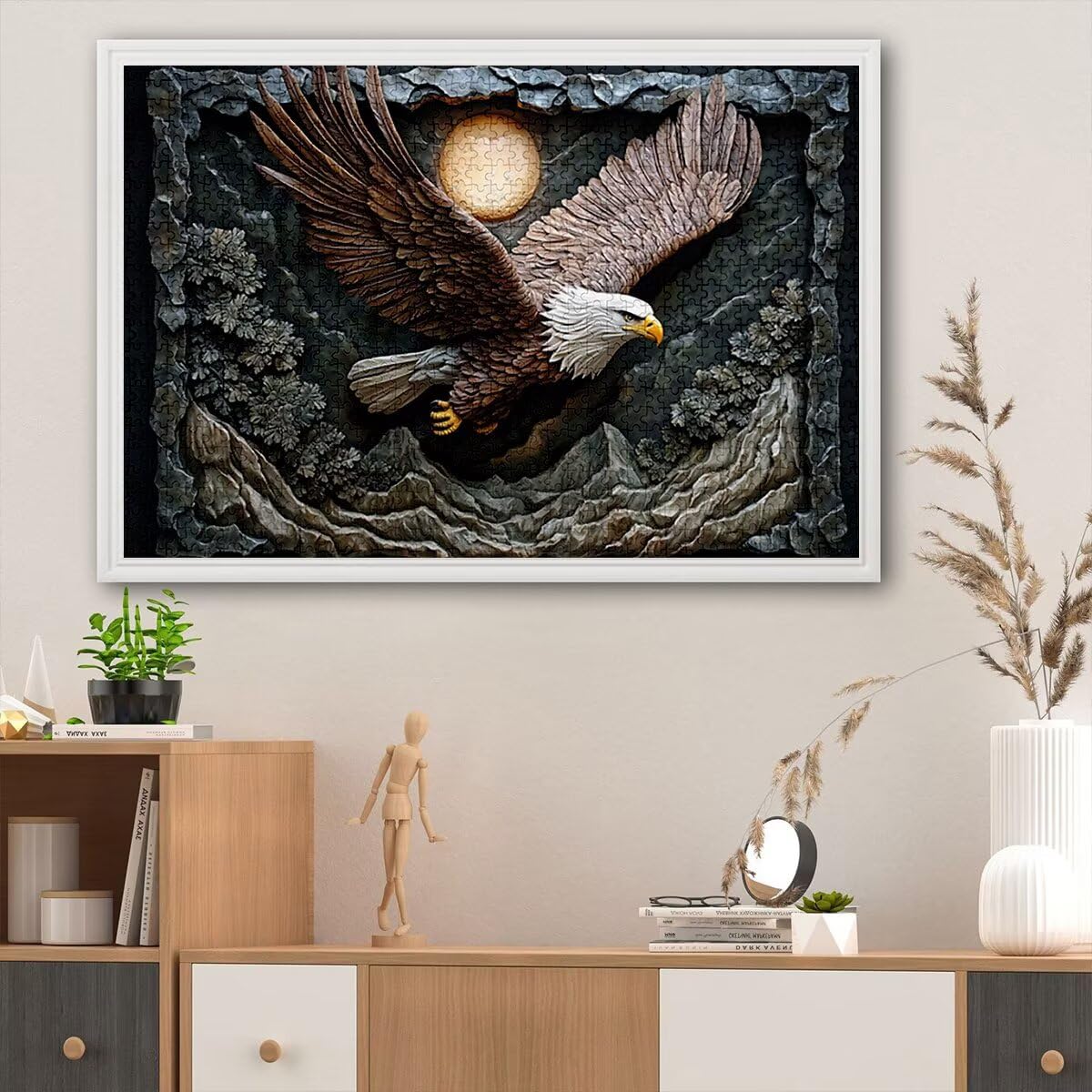Puzzle 4000 sztuk jastrząb dla dorosłych, abstrakcyjne drewniane puzzle dla dorosłych, trudne drewniane łamigłówki, rodzinne gry edukacyjne, łamigłówki z pudełkiem na prezenty dekoracje do domu