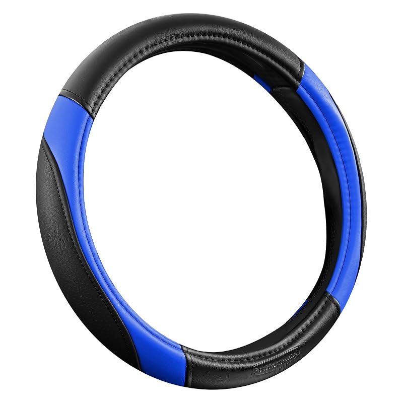 Capa para Volante Rubbermaid em Couro Sintético Azul, Encaixe Amplo para Volantes de 36,8 a 38,1 cm, 1 unidade