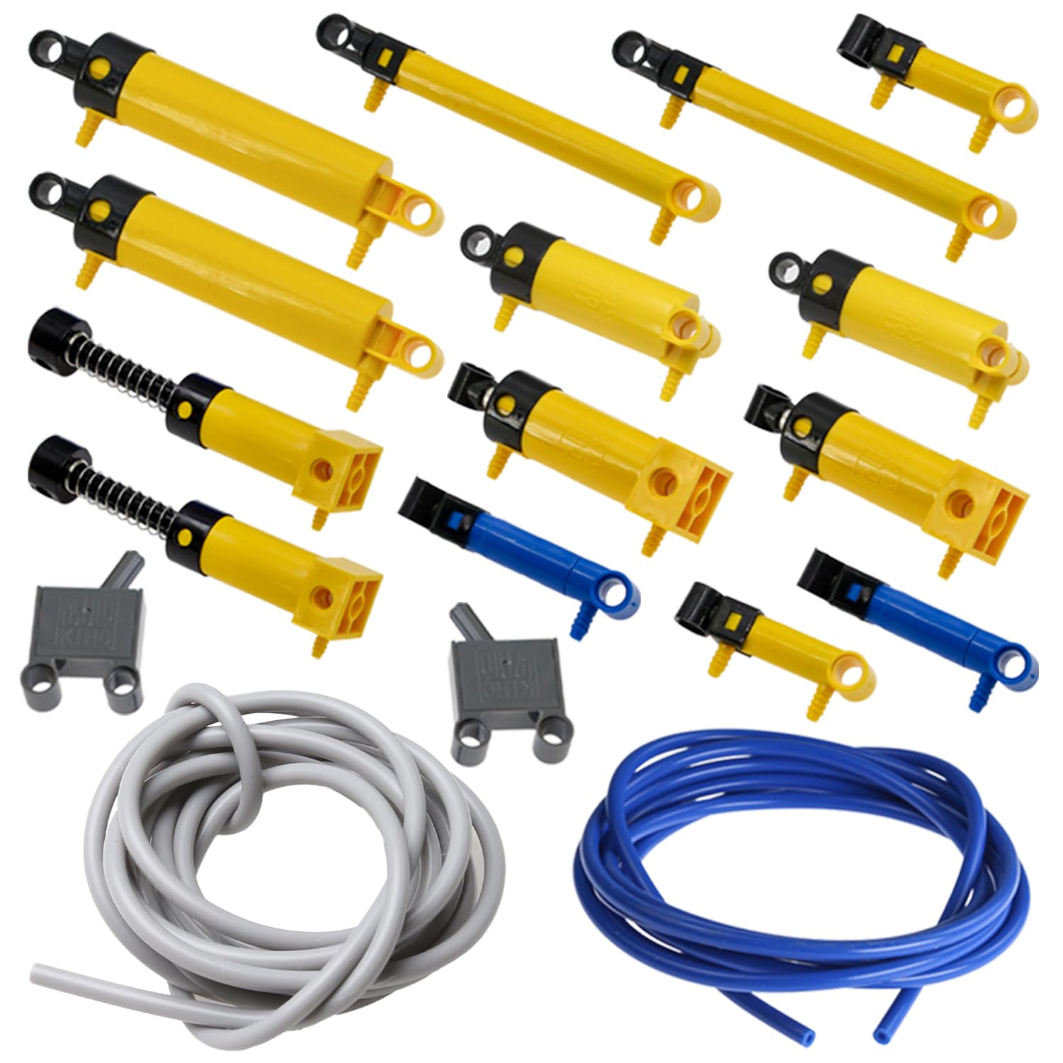 AIMATRIX 18 pcs Pneumatic-Kits Compatible with Technic-Parts, Piston-Pressure-Rod, Air-Pump-Cylinder-Hose, MOC Car-Replacement-Parts