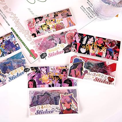 Amazon Co Jp 0枚セットシール ステッカー レトロステッカー フレークシール 手帳シール ステッカーセット 和紙 コラージュ素材 デザインペーパー レーザーステッカー 可愛い昭和風 手帳 スパークリング 女の子 日記 カレンダー アルバム スーツケース ノートパソコン