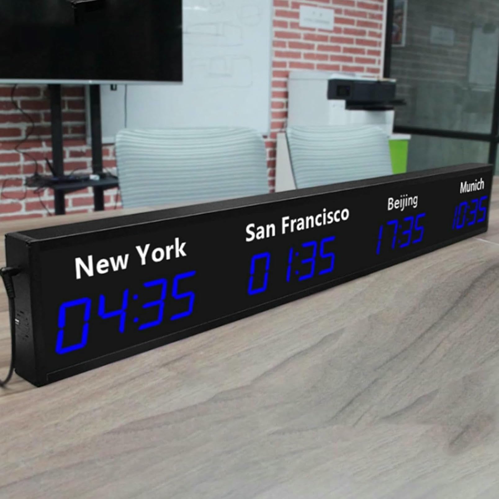 Amazon.co.jp: デジタルLED世界時計、3/4都市タイムゾーン壁掛け都市