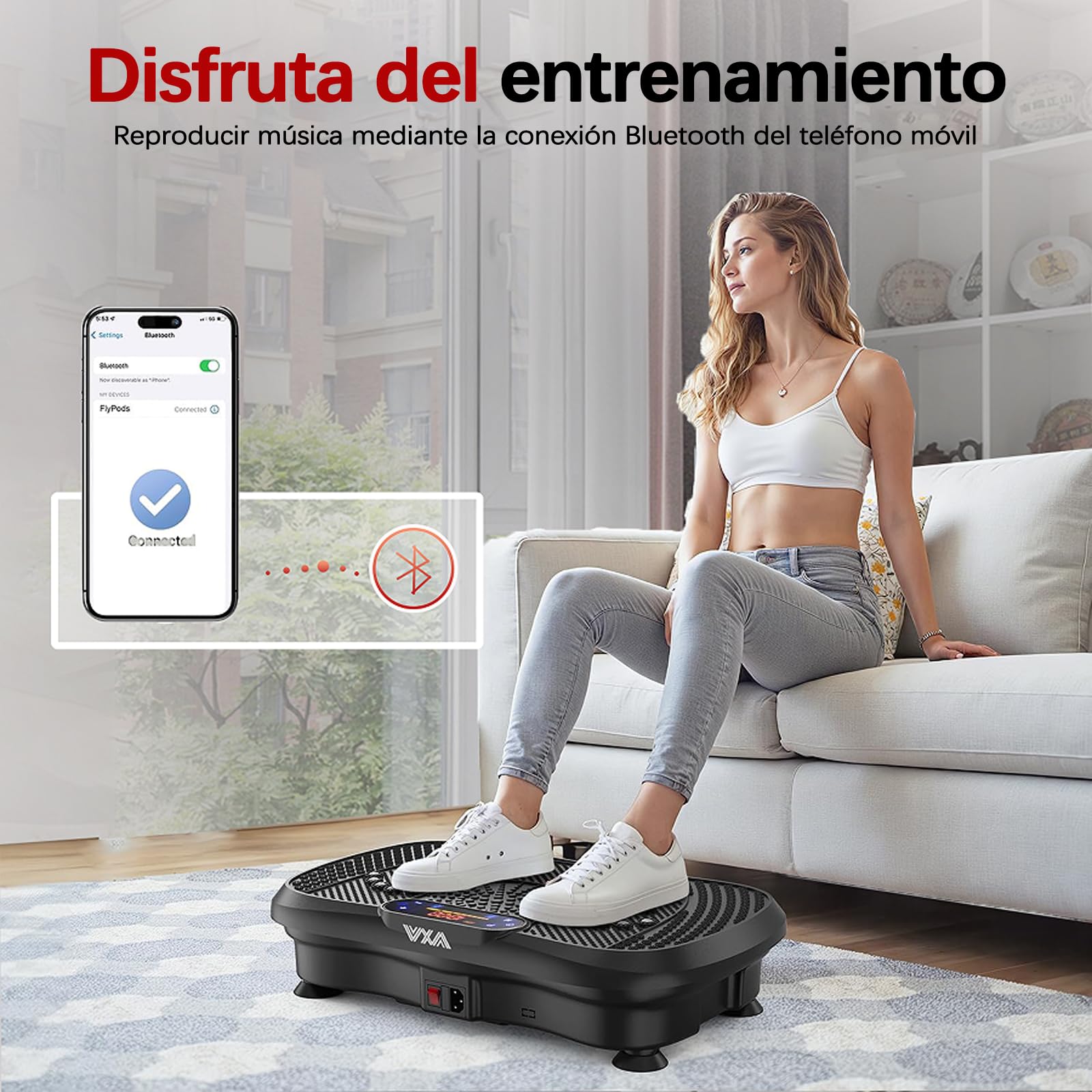 FITSUPPORT Plataforma Vibratoria, Plataforma De Placa de Vibración Mejorada 2025 para Drenaje Linfático, 120 Velocidades Ajustables con Capacidad De 450 Libras, Adecuada para Hombres y