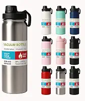 Garrafa Térmica Inox 800 ml Parede Dupla – Mantém Bebida Gelada 24h ou Quente 8h, Tampa Antivazamento, Squeeze para Academia, Trabalho e Viagem (Prata/Aço Inox)