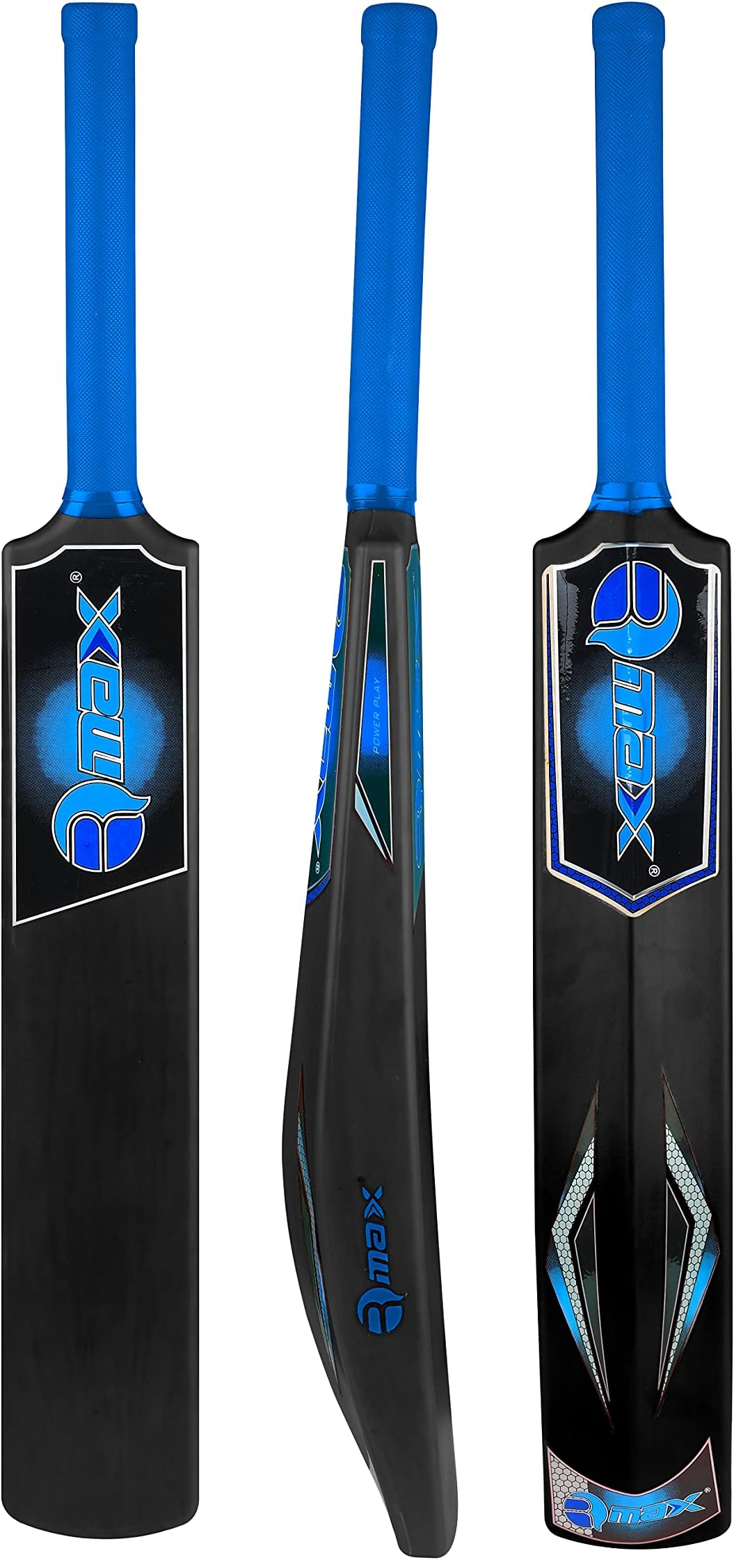 Rmax Plastic Bat, Plastic Cricket Bat Hard Plastic, Plastic Bat for Tennis and Wind Ball, Cricket Bat (BLACK-BLUE)