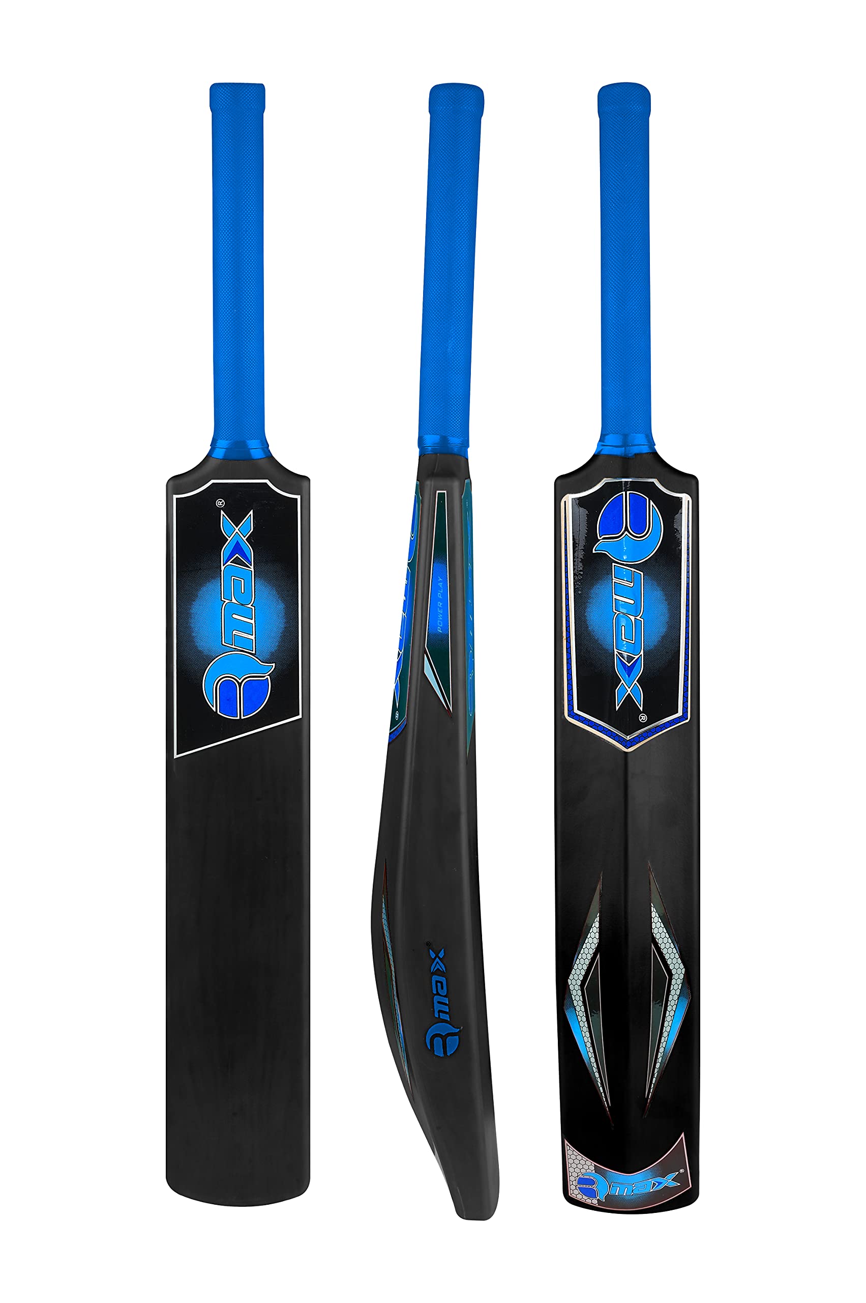 Rmax Plastic Bat, Plastic Cricket Bat Hard Plastic, Plastic Bat for Tennis and Wind Ball, Cricket Bat (BLACK-BLUE)