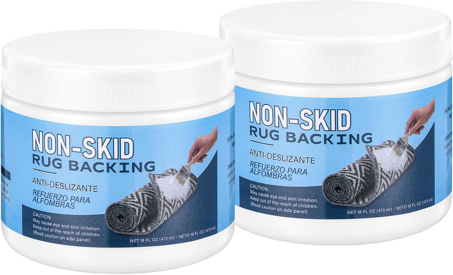 Demissle 2 Pack Non-Skid Backing (32 Oz) Natural Rubber Coating for Kitchen Rug Hardwood Floor Mat Runners Carpets Enhances Rug Durability Safety Non-Stain Machine-Washable Area Grippers