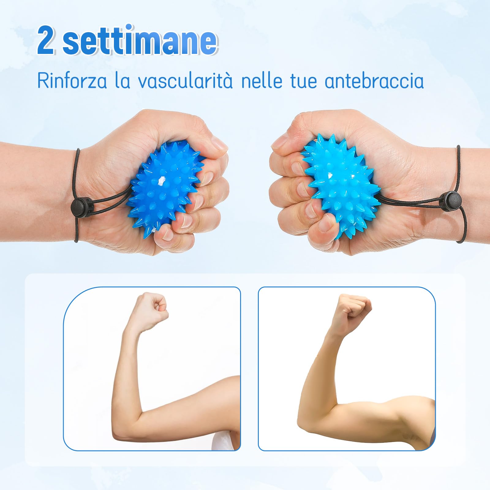 2PCS Pallina Antistress Mano Terapia - due gradi per Mano Massaggio, Riabilitazione Mano