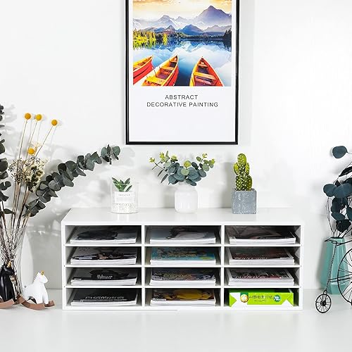 Vista 41 de PAG Organizador de literatura de madera para encimera, buzón de estudiante para aula, soporte de papel de escritorio para oficina, hogar, escuela