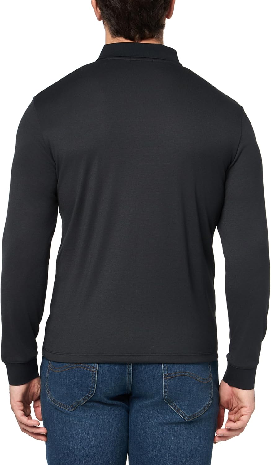 Theory Mens Goris Polo Long Sleeve in Anemone Milano - Image 2