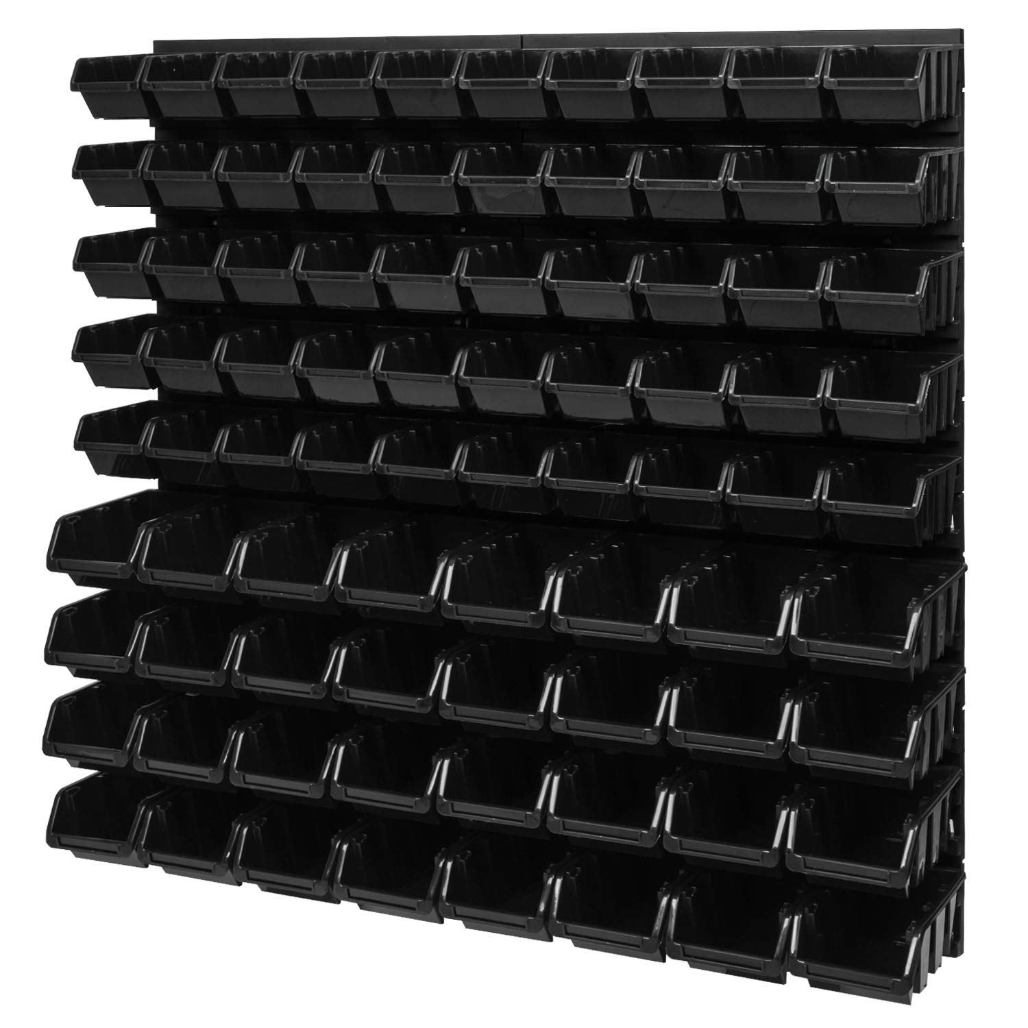 Pafen Black Stacking Boxes, Wall Shelf, 772 X 780 Mm, Storage System, Viewing Storage Boxes, Bulk Shelf, Wall Plates, Pack Of 82, Boxes