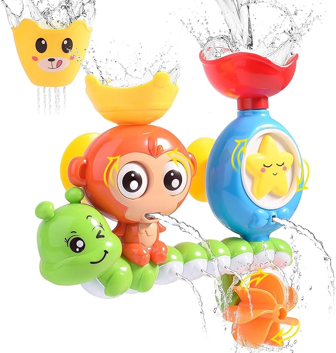 HellDoler Baby & Toddler Toys,Bath Toys HellDoler Bath Toy, Bathtub Toy Waterfall Water Station with One Stackable Cups Fountain Water Shower Toy for Babies and Kids Gift