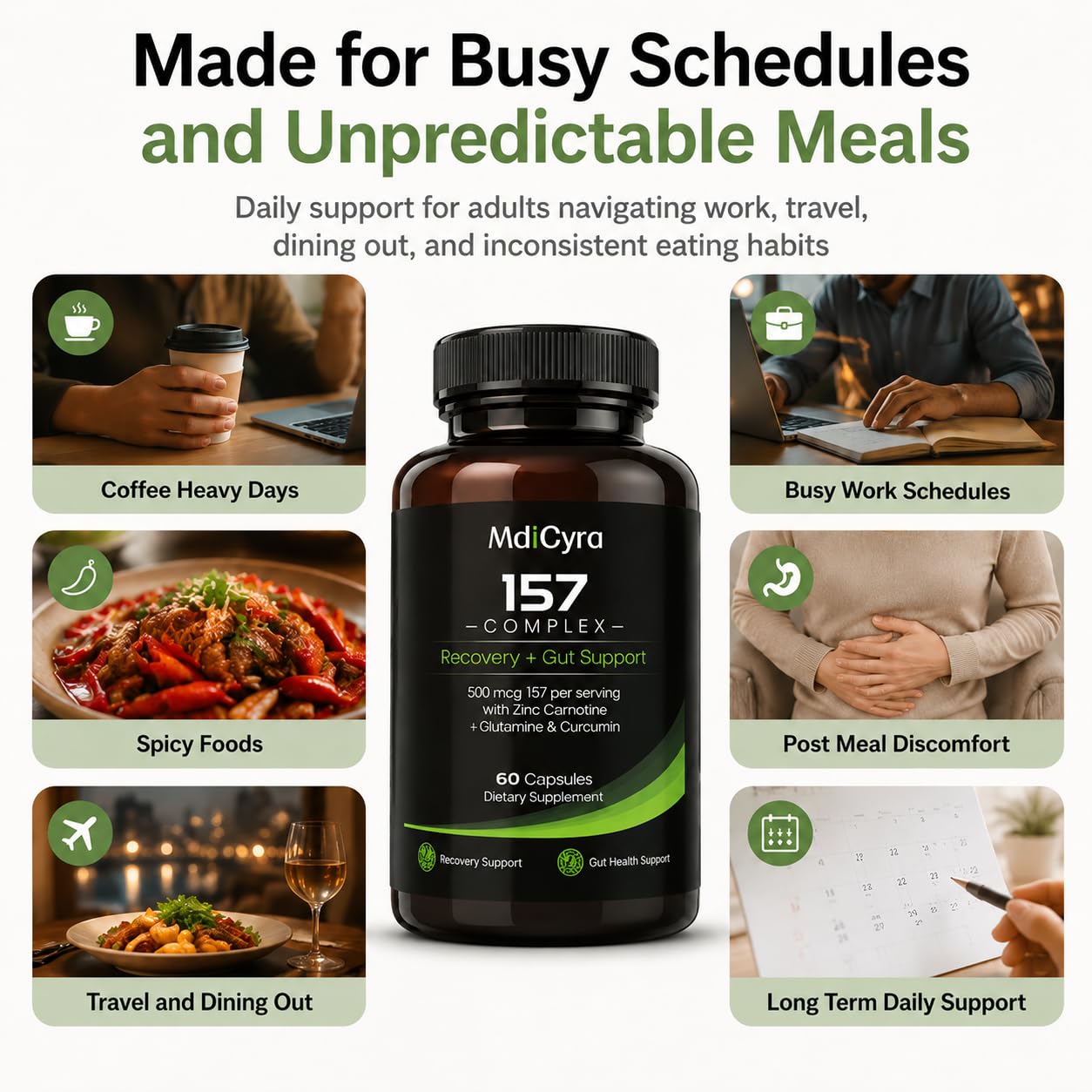 Zinc Carnosine Gut Health Supplement ，with L Glutamine and Curcumin for Digestive Lining and Daily Digestive Wellness GMP Certified Facility 60 Capsules — Amazon image 4