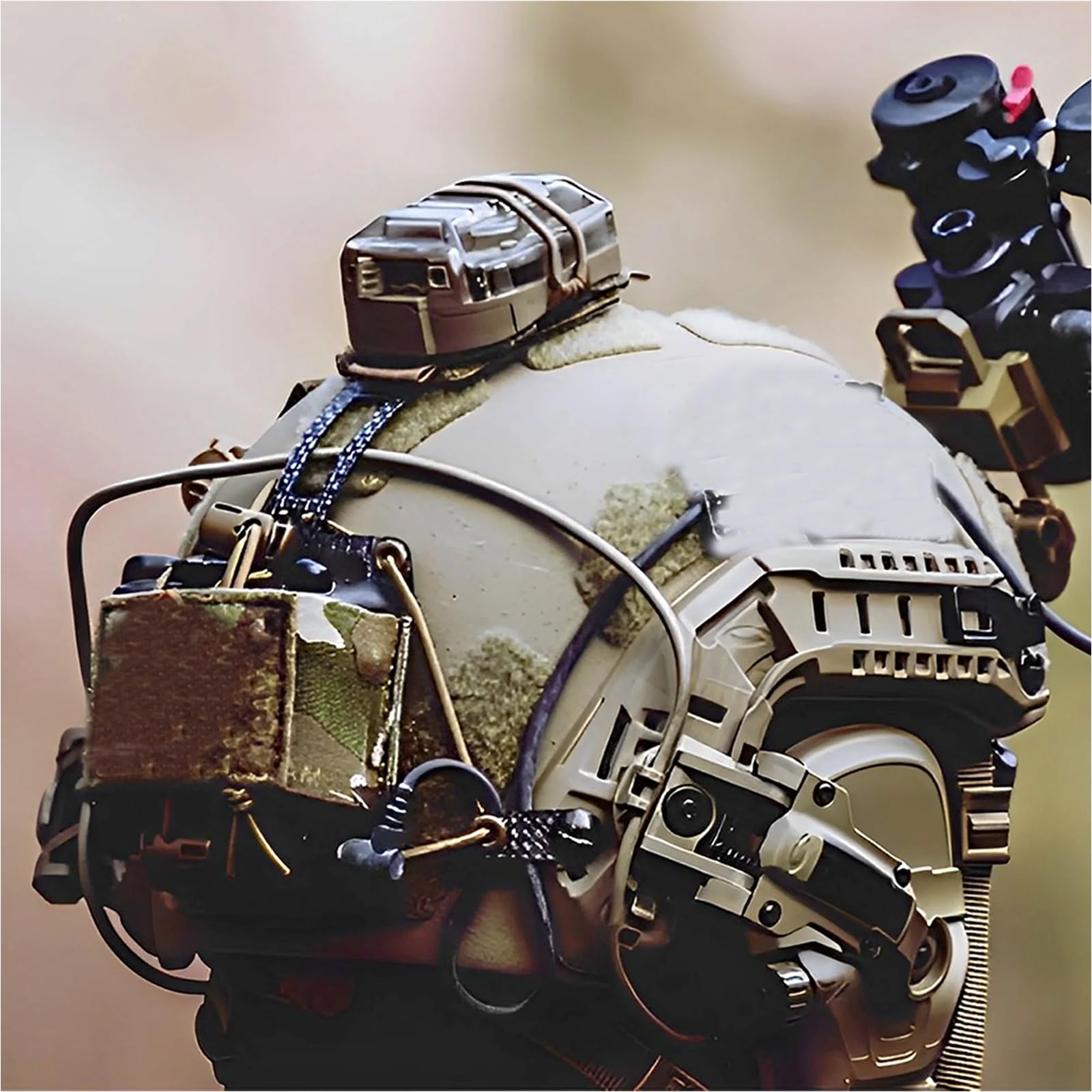 PVS31 Sistema di ritenzione della batteria del casco tattico sacchetto della batteria, regolabile Airsoft Paintball casco accessori.