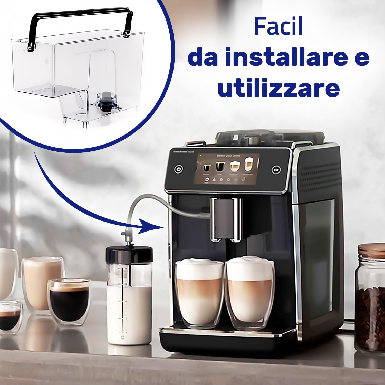 Serbatoio Acqua per Macchina Caffe – 996530073476 per Saeco Incanto Barista Minuto V1 - Garanzia di 10 Anni - MONTERAL