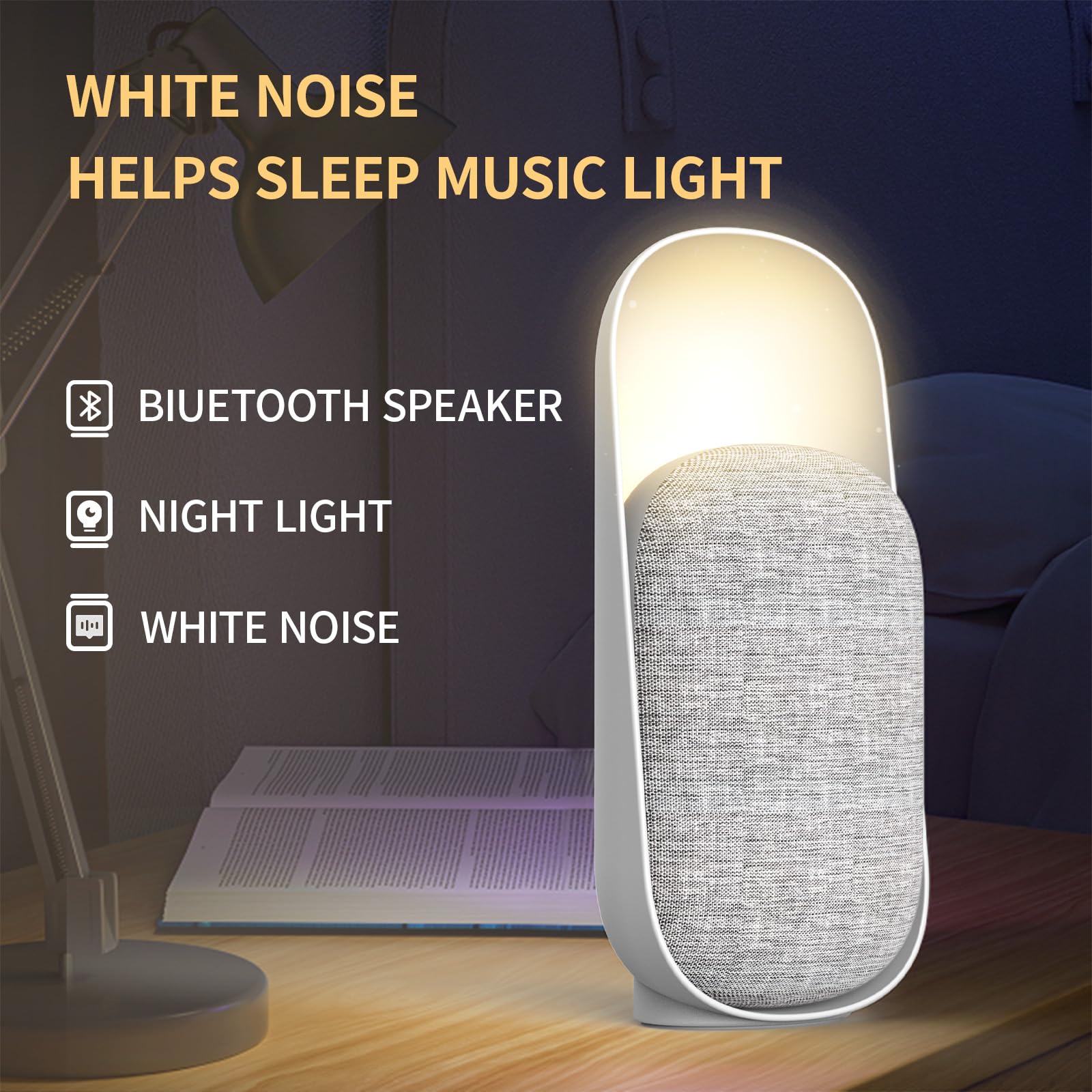 Dutsi - Calming Luna - White Noise Machine - 20 Geluiden - Timer - Mul