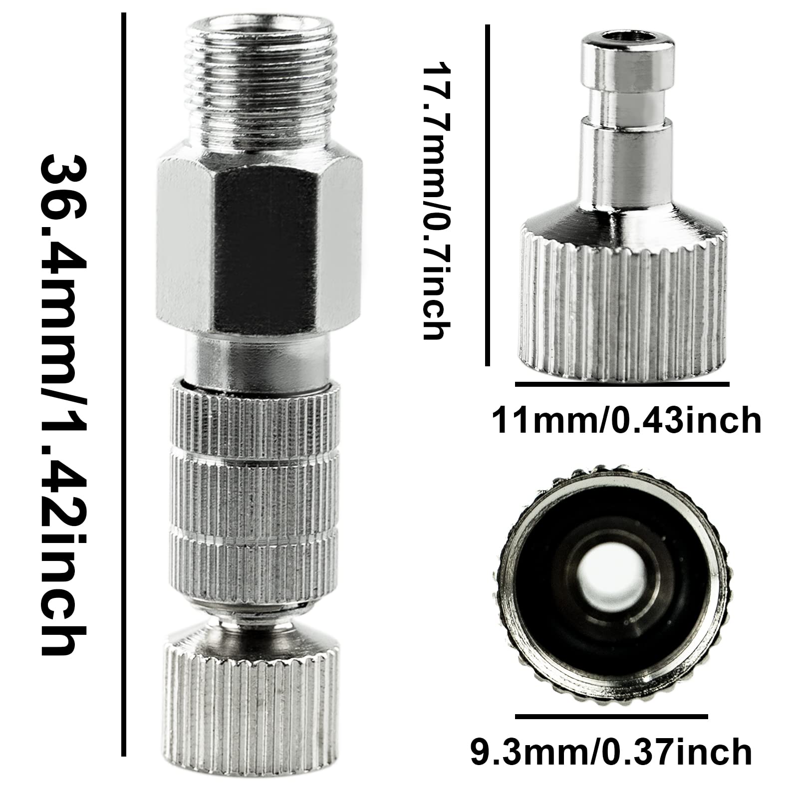 5 PCS Airbrush Quick Release Coupling Disconnect Adapter Kit, Airbrush Compressor,Includes a 1/8 Female and 4 1/8 Males - Image 2