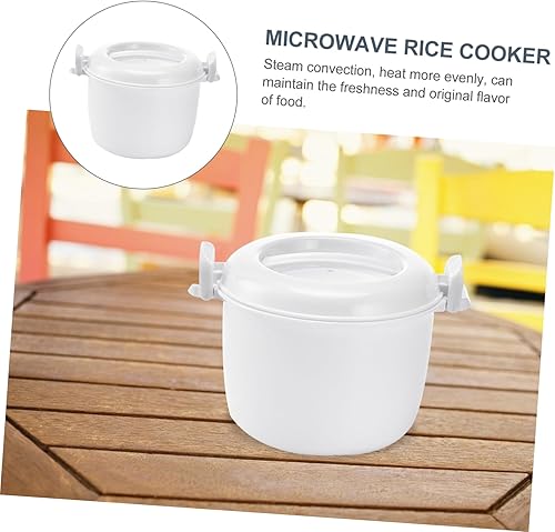 Miniatura 7 de RORPOIR Arrocera para microondas, recipiente para almacenamiento de alimentos, tazón de microondas con tapa, ollas de arroz para microondas, arroz,