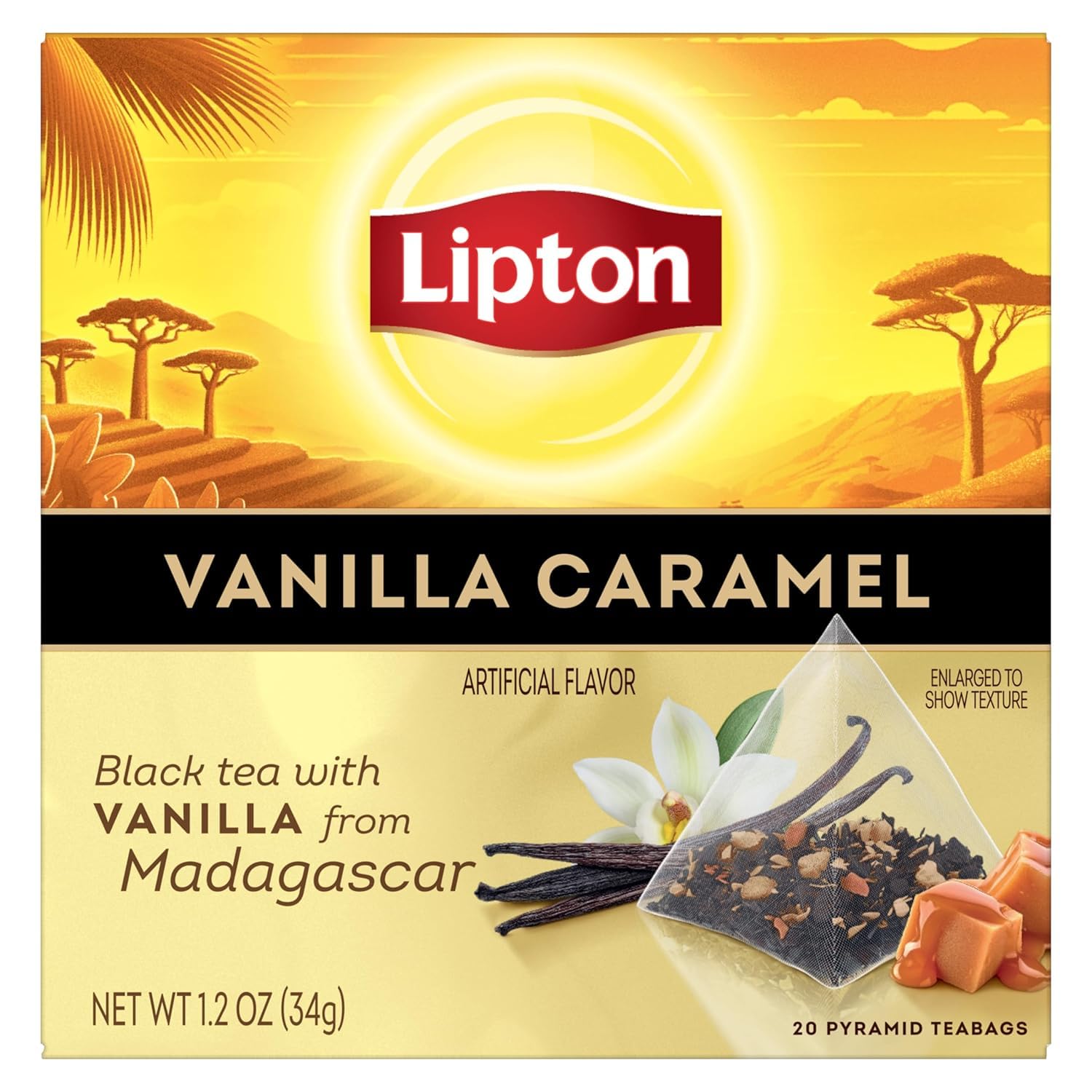 Lipton Peach Mango, Vanilla Caramel, & Lemon Black Tea 20 CT (2ea) (Variety Pack)
