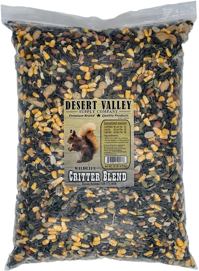 Desert Valley Critter Blend, All Natural Premium Wildlife and Wild Bird Food for Squirrels, Rabbits, Chipmunks Jays, Grosbeaks and More (10-Pounds)