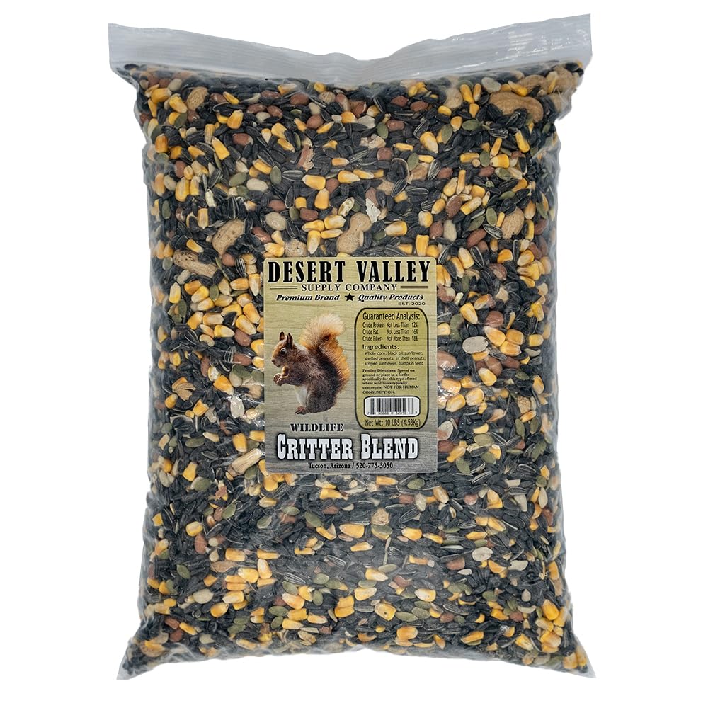 Desert Valley Critter Blend, All Natural Premium Wildlife and Wild Bird Food for Squirrels, Rabbits, Chipmunks Jays, Grosbeaks and More (10-Pounds)