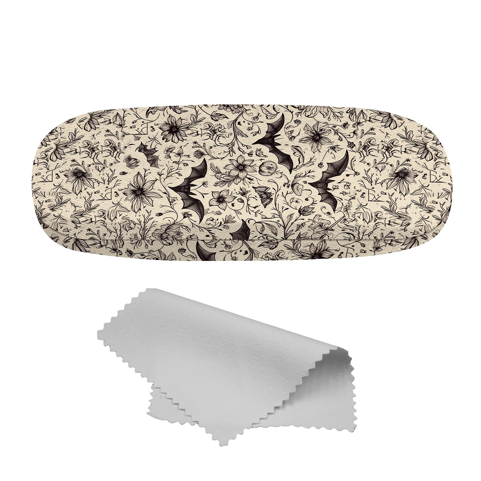 Cabreche Glasses Case Hard Shell Eyeglass Portable Glasses Eyeglasses Holder Box with Cleaning Cloth Women Girls Men Cute: Ab2-bat