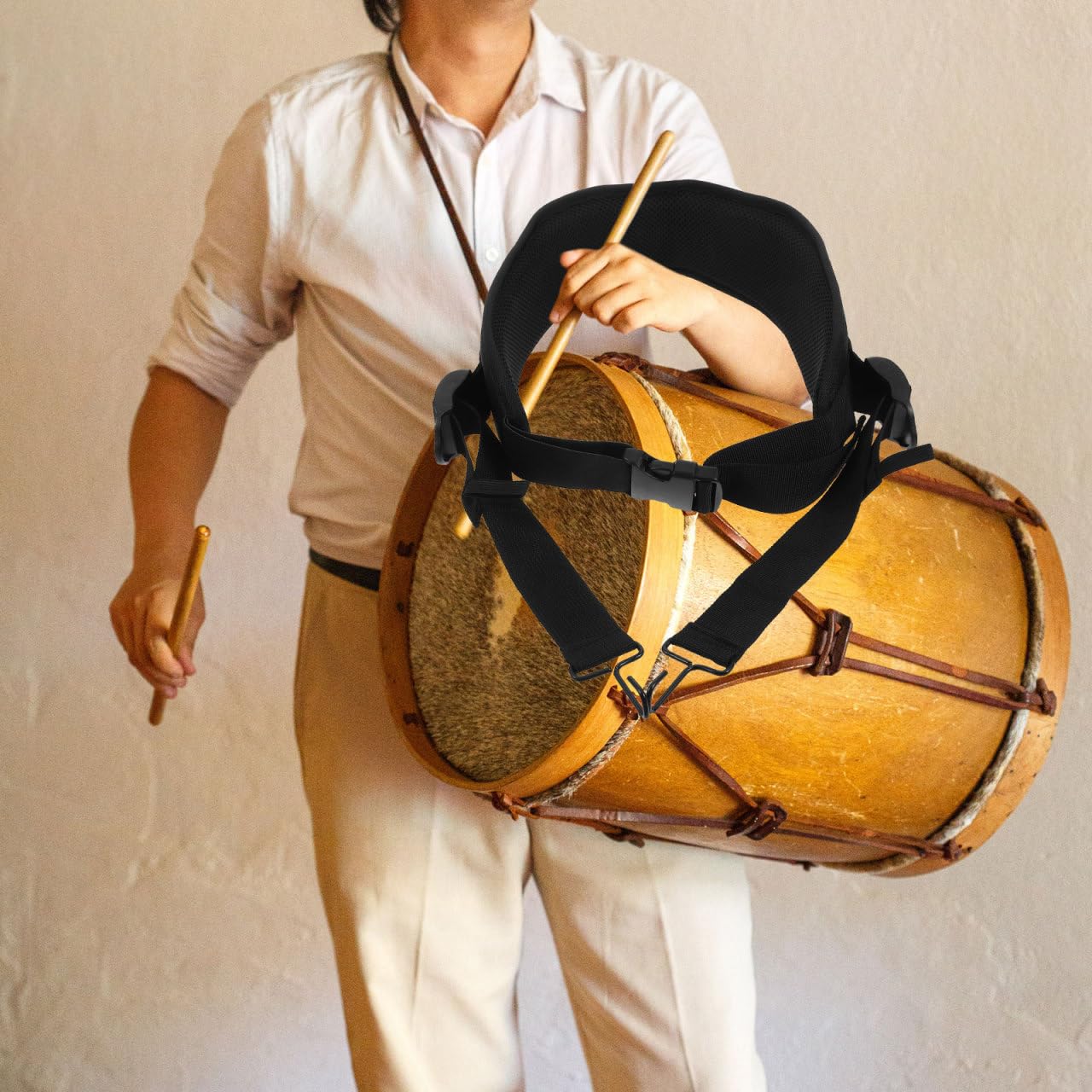 VANZACK Sangle Réglable Pour Caisse Claire Avec Crochets Métalliques